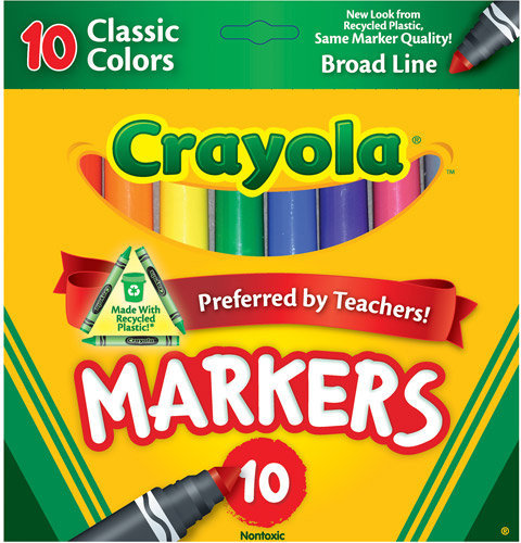 CRAYOLA Pinceles Marcadores de 10 Colores Ref.7228